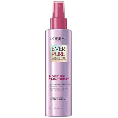 L'Oreal Paris EverPure 21-in-1 Leave In Conditioner Spray - Sulfate Free, Vegan, 6.8 fl oz