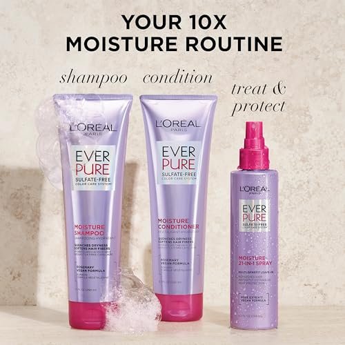 L'Oreal Paris EverPure 21-in-1 Leave In Conditioner Spray - Sulfate Free, Vegan, 6.8 fl oz - görsel 12