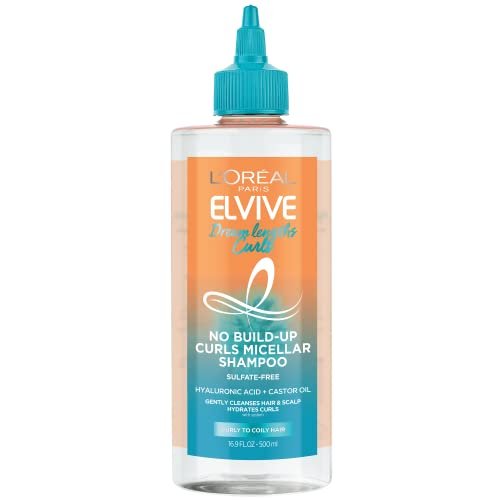 L’Oréal Paris Elvive Dream Lengths Curls No Build-Up Micellar Shampoo - Sulfate-Free, Silicone-Free, Paraben-Free with Hyaluronic Acid and Castor Oil for Curly to Coily Hair, 16.9 Fl Oz Avelisse
