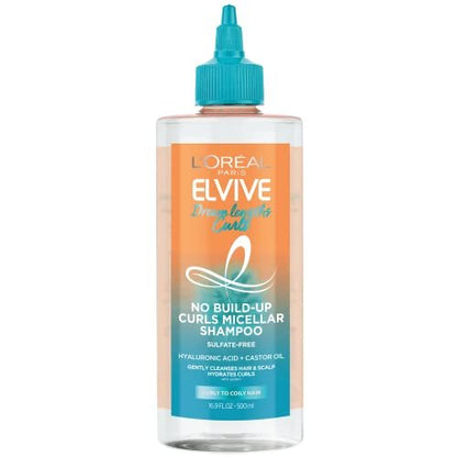 L’Oréal Paris Elvive Dream Lengths Curls No Build-Up Micellar Shampoo - Sulfate-Free, Silicone-Free, Paraben-Free with Hyaluronic Acid and Castor Oil for Curly to Coily Hair, 16.9 Fl Oz Avelisse