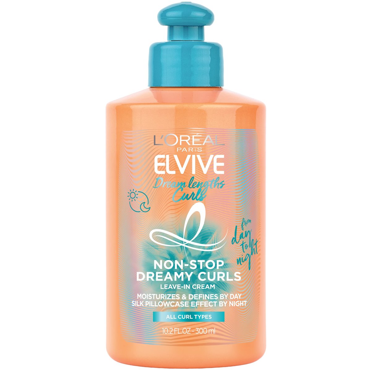 L'Oreal Paris Elvive Dream Lengths Curls Non-Stop Dreamy Curls Leave-In Conditioner with Hyaluronic Acid & Castor Oil, 10.2 Fl Oz - görsel 1