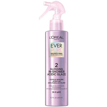 L'Oreal Paris EverPure Sulfate Free Glossing In Shower Acidic Glaze, Argan Oil Infused Vegan Hair Care, 6.7 Oz Avelisse