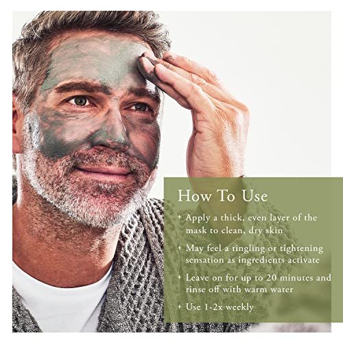 Caldera + Lab The Deep Organic Hydrating Clay Face Mask for Men – Vegan, Natural & Antioxidant Rich Exfoliating Facial Treatment for Dry, Sensitive & Normal Skin Avelisse