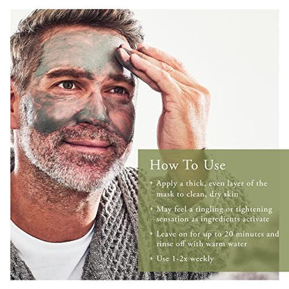 Caldera + Lab The Deep Organic Hydrating Clay Face Mask for Men – Vegan, Natural & Antioxidant Rich Exfoliating Facial Treatment for Dry, Sensitive & Normal Skin Avelisse