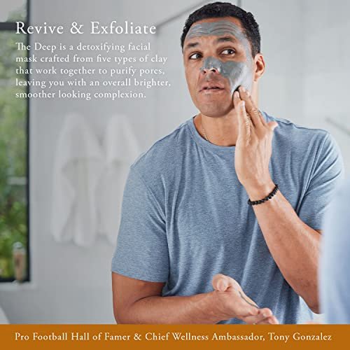 Caldera + Lab The Deep Organic Hydrating Clay Face Mask for Men – Vegan, Natural & Antioxidant Rich Exfoliating Facial Treatment for Dry, Sensitive & Normal Skin Avelisse