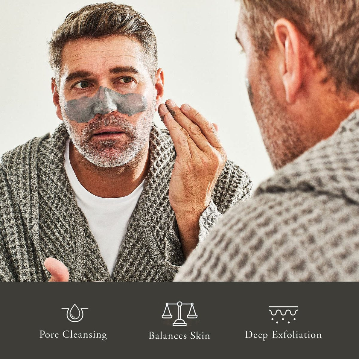 Caldera + Lab The Deep Organic Hydrating Clay Face Mask for Men – Vegan, Natural & Antioxidant Rich Exfoliating Facial Treatment for Dry, Sensitive & Normal Skin Avelisse