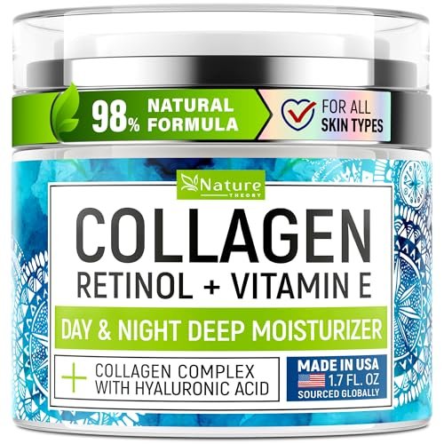 Collagen Cream for Face with Retinol - Anti Aging & Wrinkle Face Moisturizer - Day-Night Facial Moisturizer for Skin Firming & Tightening - Hyaluronic Acid & Vitamin E Care for Women & Men - 1.7oz Avelisse