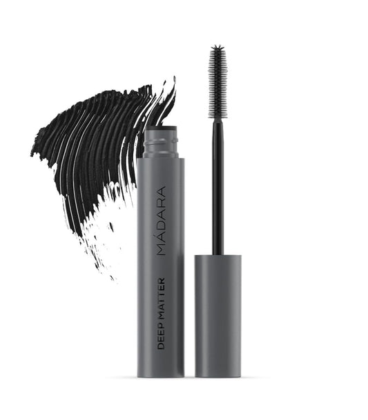 MÁDARA Deep Matter Bold Volume Mascara - Vegan, Hypoallergenic, Smudge-Resistant Black Mascara with Natural Pigments, Castor Oil & Peptides, ECOCERT Certified