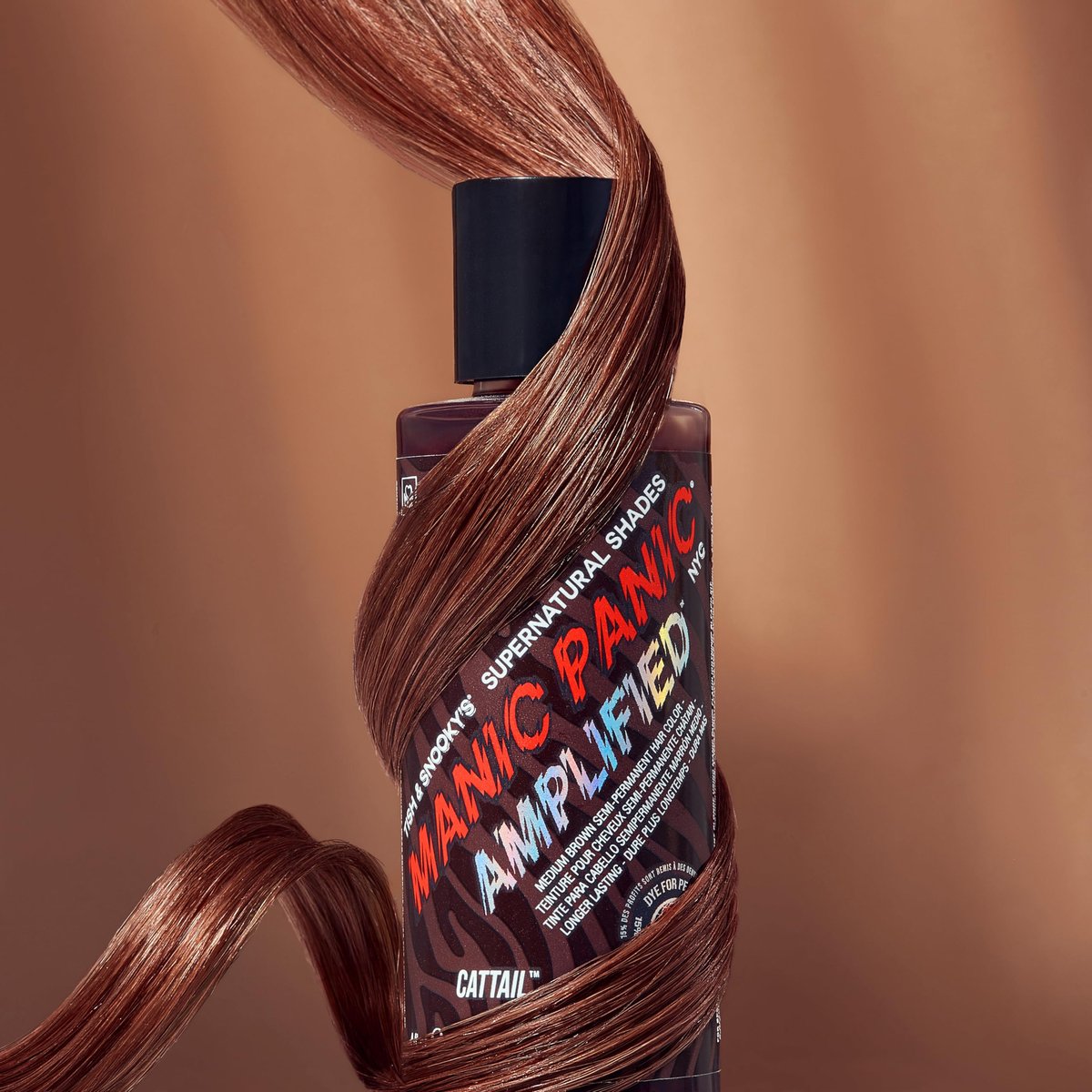 MANIC PANIC Cattail Medium Brown Hair Dye - Semi-Permanent Chocolate Brown Hair Color for Women and Men - Vegan, PPD & Ammonia Free (4 oz) Avelisse