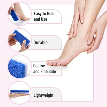 Slick Pumice Stone for Feet - 4 Pack Callus Remover, Foot Scrub for Pedicure, Dead Skin Remover