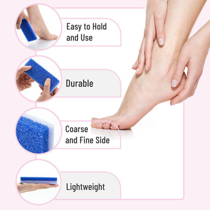 Slick Pumice Stone for Feet - 4 Pack Callus Remover, Foot Scrub for Pedicure, Dead Skin Remover