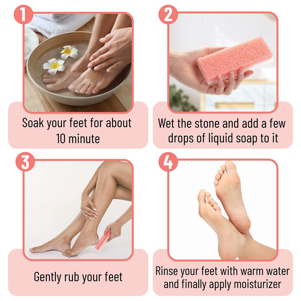 Slick Pumice Stone for Feet - 4 Pack Callus Remover, Foot Scrub for Pedicure, Dead Skin Remover - görsel 11