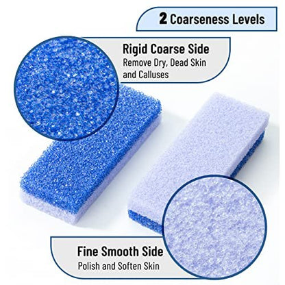 Slick Pumice Stone for Feet - 4 Pack Callus Remover, Foot Scrub for Pedicure, Dead Skin Remover