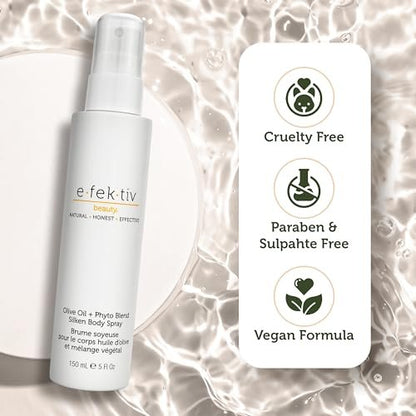 e.fek.tiv beauty Olive Oil Plus Phyto Blend Silken Body Spray - Everyday Skin Oil - Body Oil After Shower - Deep Moisturizing - Sulfate-free - Vegan - Unisex - 5 oz