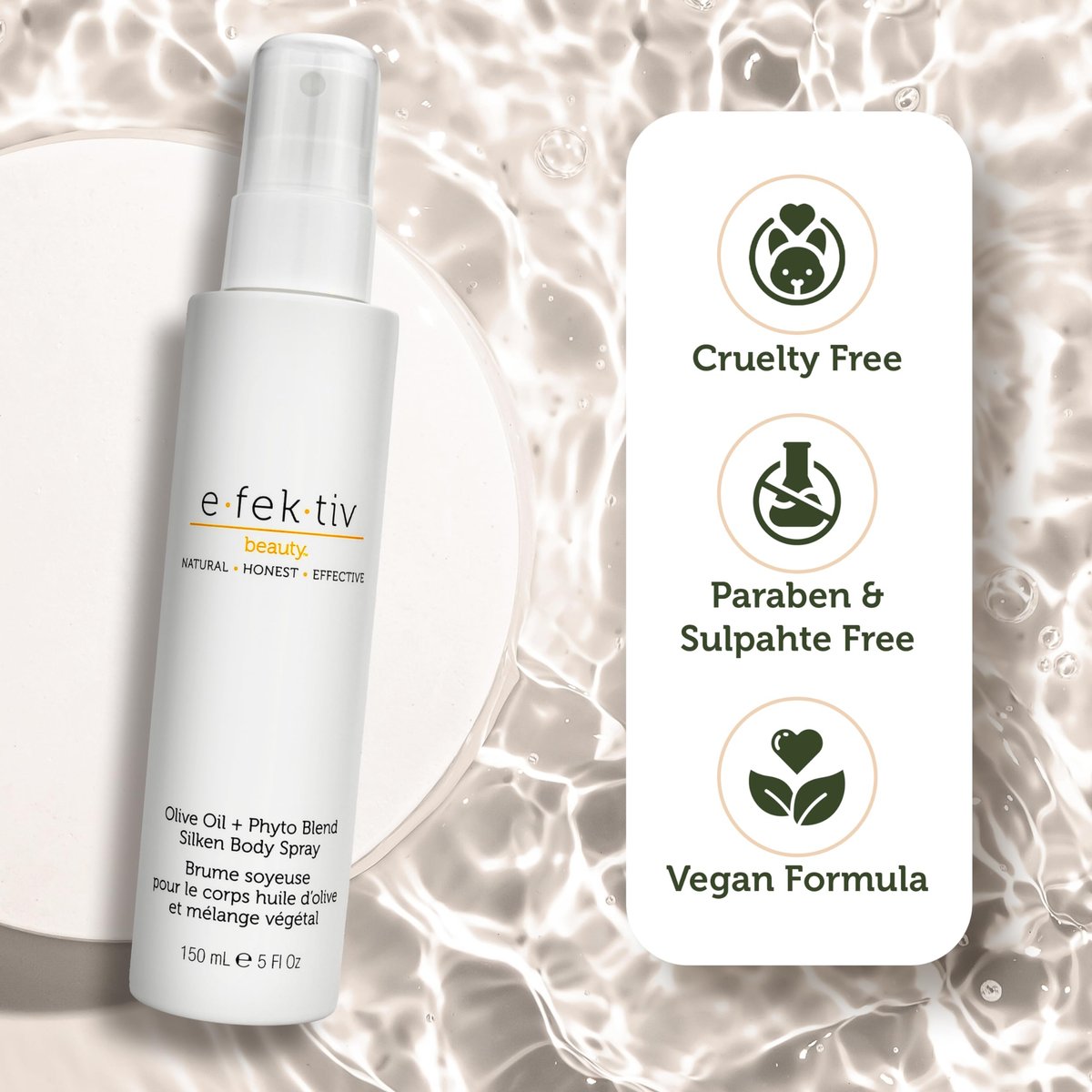e.fek.tiv beauty Olive Oil Plus Phyto Blend Silken Body Spray - Everyday Skin Oil - Body Oil After Shower - Deep Moisturizing - Sulfate-free - Vegan - Unisex - 5 oz - görsel 7