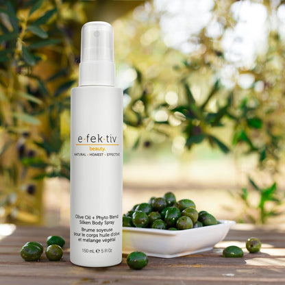 e.fek.tiv beauty Olive Oil Plus Phyto Blend Silken Body Spray - Everyday Skin Oil - Body Oil After Shower - Deep Moisturizing - Sulfate-free - Vegan - Unisex - 5 oz