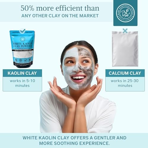 Bare Essentials Living White Kaolin Clay Powder (12oz) - 100% Natural for Face Masks, Body Powder, Soap, Deodorant, and Seed Bombs - görsel 12