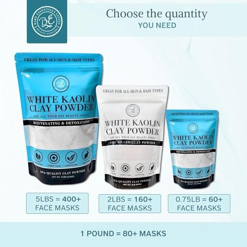 Bare Essentials Living White Kaolin Clay Powder (12oz) - 100% Natural for Face Masks, Body Powder, Soap, Deodorant, and Seed Bombs - görsel 14