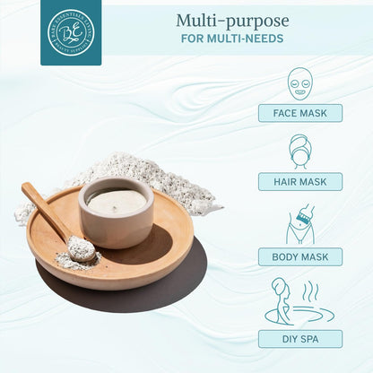 Bare Essentials Living White Kaolin Clay Powder (12oz) - 100% Natural for Face Masks, Body Powder, Soap, Deodorant, and Seed Bombs