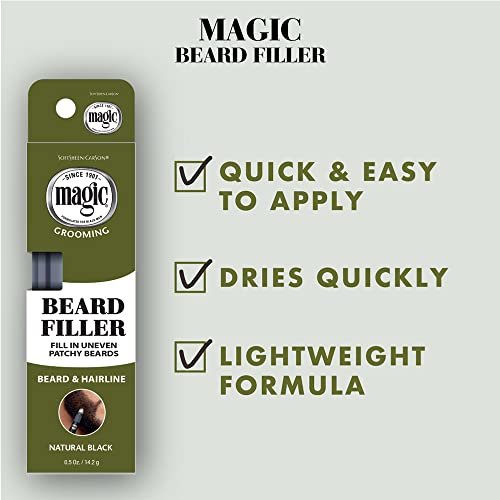 SoftSheen-Carson Magic Grooming Beard Filler Pencil Brush for Men – Natural Black, Waterproof, Fill Patchy Beard & Cover Greys, 0.05 Fl Oz - görsel 6