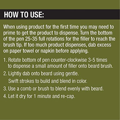 SoftSheen-Carson Magic Grooming Beard Filler Pencil Brush for Men – Natural Black, Waterproof, Fill Patchy Beard & Cover Greys, 0.05 Fl Oz
