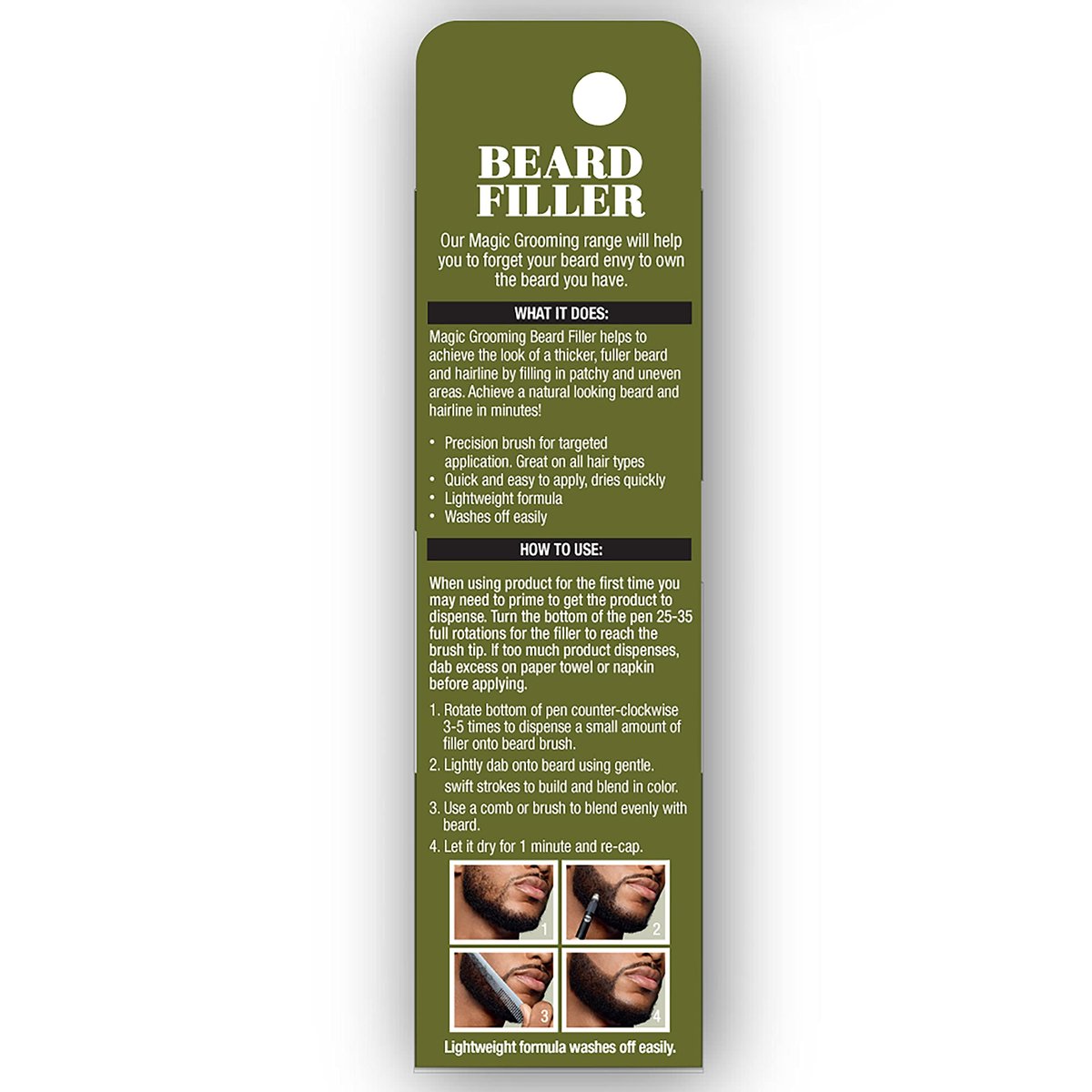 SoftSheen-Carson Magic Grooming Beard Filler Pencil Brush for Men – Natural Black, Waterproof, Fill Patchy Beard & Cover Greys, 0.05 Fl Oz - görsel 15