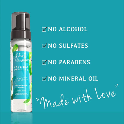 Carol's Daughter Wash Day Delight Hair Gel to Foam Mousse Styler and Hair Detangler for Curls with Aloe, Natural-looking Hold 8.5 fl oz Avelisse