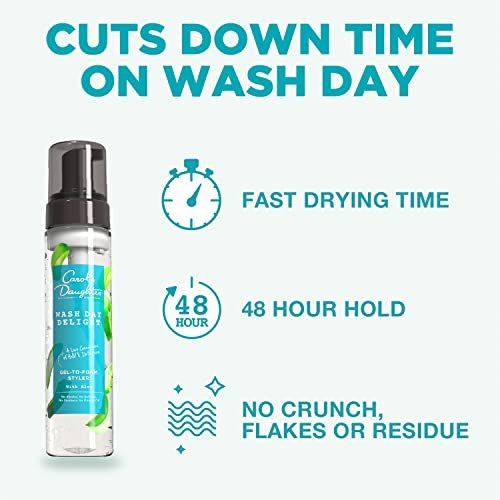 Carol's Daughter Wash Day Delight Hair Gel to Foam Mousse Styler and Hair Detangler for Curls with Aloe, Natural-looking Hold 8.5 fl oz Avelisse