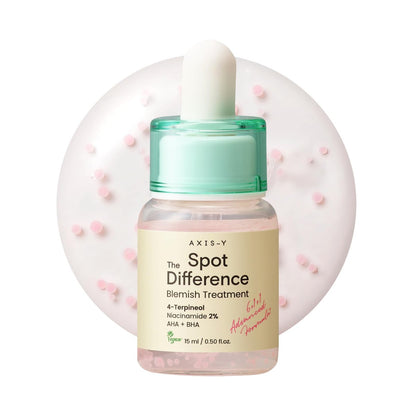 AXIS-Y Spot The Difference Blemish Spot Treatment - 4-Terpineol 2% Niacinamide AHA BHA Soothes Breakouts & Skin Barrier Repair - Vegan Korean Skin Care Face Serum (0.50 fl. oz.) Avelisse