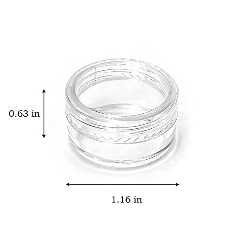 55-Pack 5g Clear Plastic Sample Containers with Lids & Labels - Small Round Jars for Cosmetics, Creams, Makeup, Nails - görsel 4