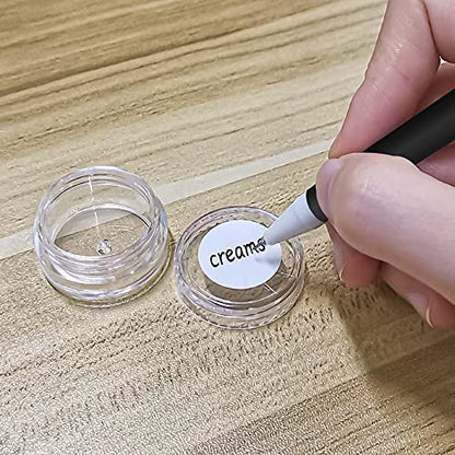 55-Pack 5g Clear Plastic Sample Containers with Lids & Labels - Small Round Jars for Cosmetics, Creams, Makeup, Nails