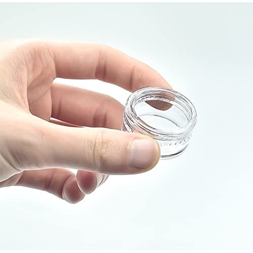 55-Pack 5g Clear Plastic Sample Containers with Lids & Labels - Small Round Jars for Cosmetics, Creams, Makeup, Nails - görsel 6