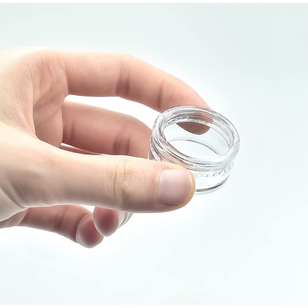 55-Pack 5g Clear Plastic Sample Containers with Lids & Labels - Small Round Jars for Cosmetics, Creams, Makeup, Nails - görsel 5