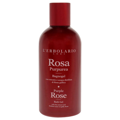 L'Erbolario Purple Rose Shower Gel – Moisturizing Body Wash for Daily Cleansing – Softening Body Soap with Sophisticated Floral Fragrance – 8.4 oz