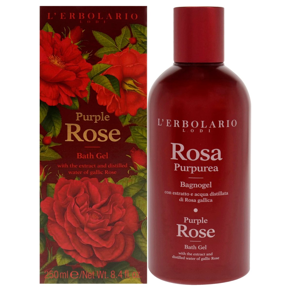L'Erbolario Purple Rose Shower Gel – Moisturizing Body Wash for Daily Cleansing – Softening Body Soap with Sophisticated Floral Fragrance – 8.4 oz - görsel 1