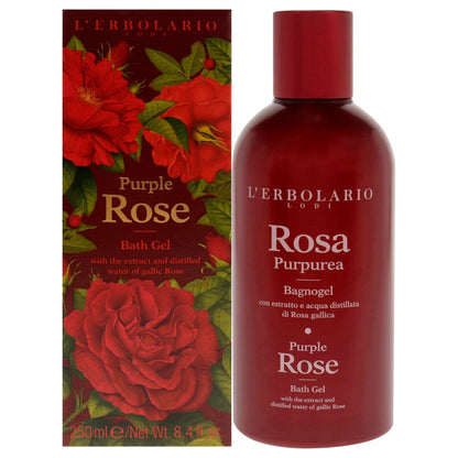 L'Erbolario Purple Rose Shower Gel – Moisturizing Body Wash for Daily Cleansing – Softening Body Soap with Sophisticated Floral Fragrance – 8.4 oz