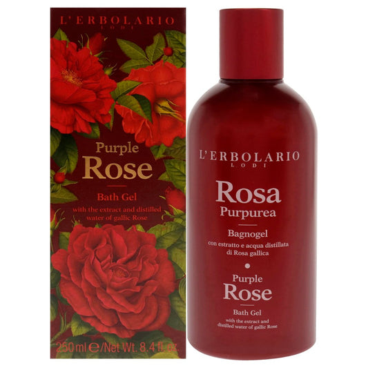 L'Erbolario Purple Rose Shower Gel – Moisturizing Body Wash for Daily Cleansing – Softening Body Soap with Sophisticated Floral Fragrance – 8.4 oz