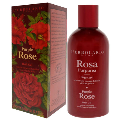 L'Erbolario Purple Rose Shower Gel – Moisturizing Body Wash for Daily Cleansing – Softening Body Soap with Sophisticated Floral Fragrance – 8.4 oz