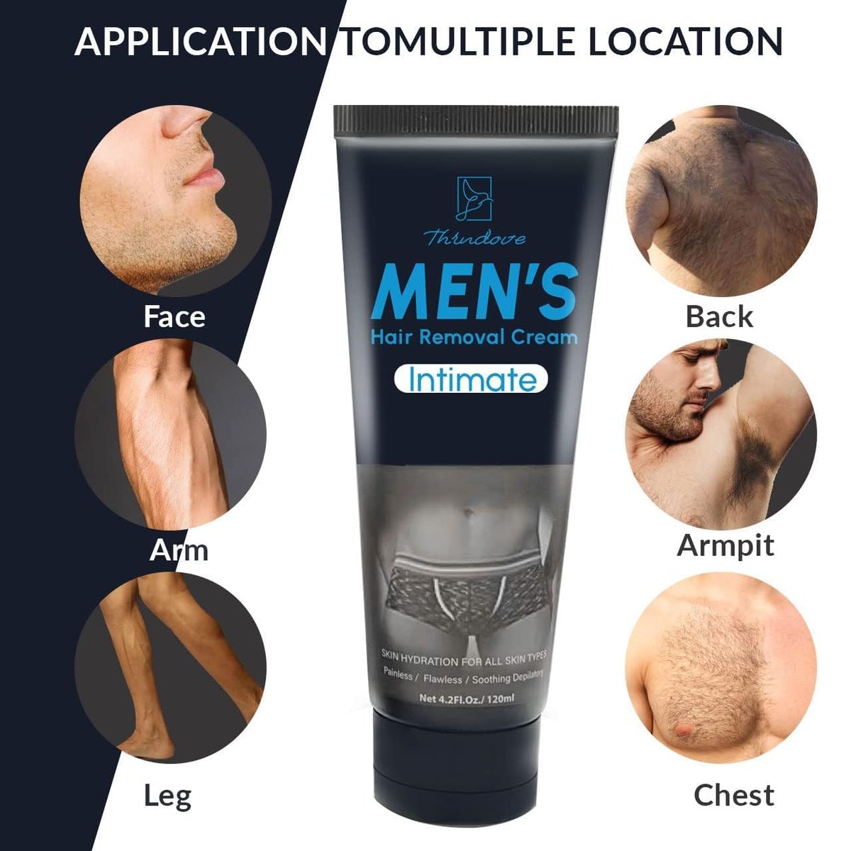 MEOLY Intimate Private Hair Removal Cream for Men – Painless Depilatory Cream for Unwanted Male Hair in Private Area, Suitable for All Skin Types - görsel 3