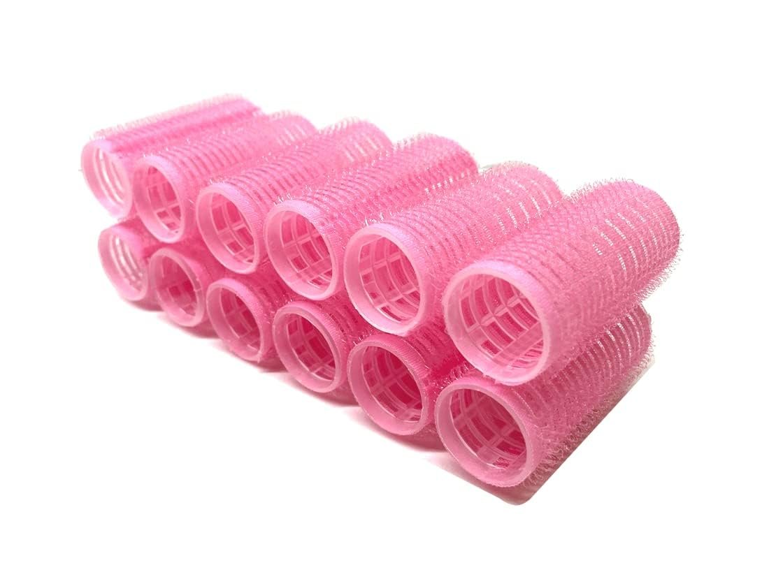 Medium Cling Hair Rollers Self Grip Hair Rollers Pro Salon Hairdressing Curlers Assorted Colors - 12 Pack - görsel 1