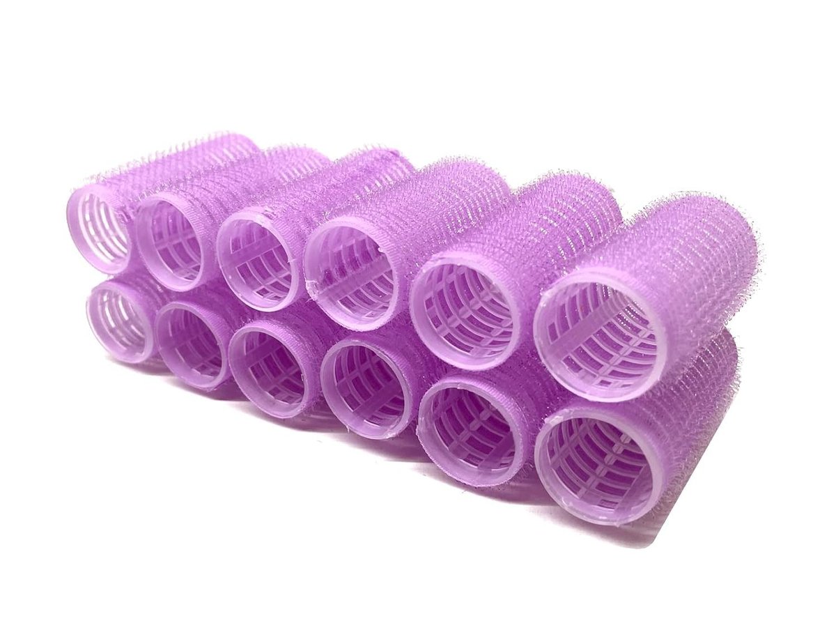 Medium Cling Hair Rollers Self Grip Hair Rollers Pro Salon Hairdressing Curlers Assorted Colors - 12 Pack - görsel 9