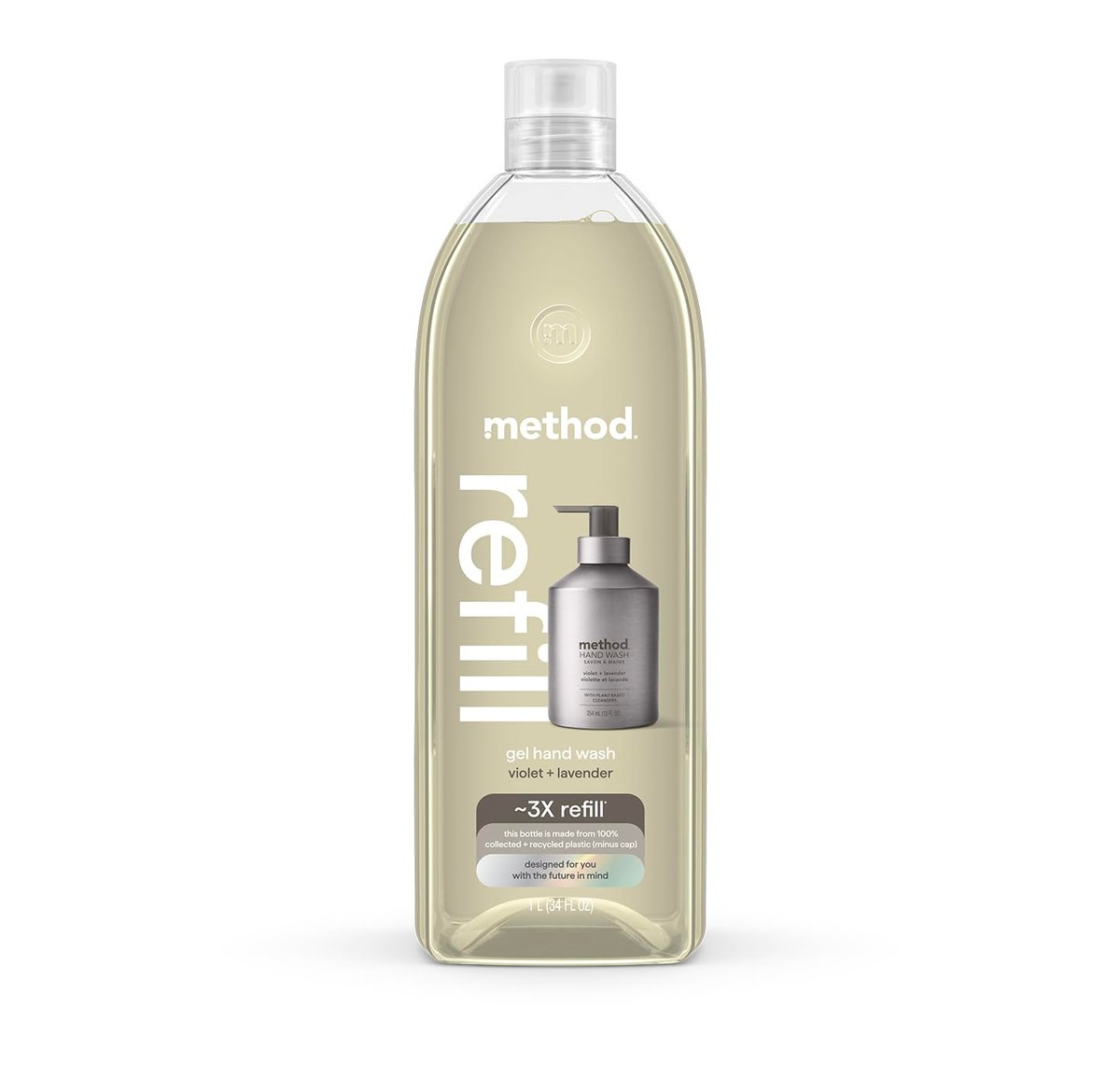 Method Premium Gel Hand Wash Refill, Violet + Lavender, 34 fl oz Avelisse