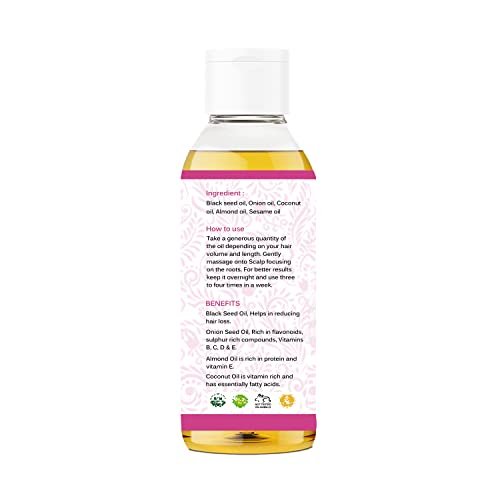 AYURVEDASHREE Hair Oil with Red Onion, Black Seed, Coconut, Almond, and Sesame - Natural Hair Growth & Scalp Health - 3.38 fl oz Avelisse