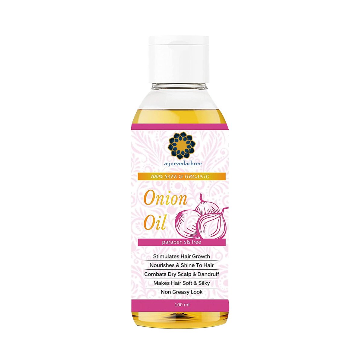 AYURVEDASHREE Hair Oil with Red Onion, Black Seed, Coconut, Almond, and Sesame - Natural Hair Growth & Scalp Health - 3.38 fl oz Avelisse