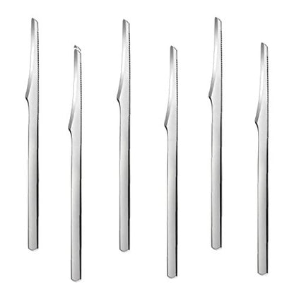 Professional Stainless Steel Foot Scraper Kit - 6 Pcs Pedicure Knife Tools for Dead Skin & Callus Removal Avelisse