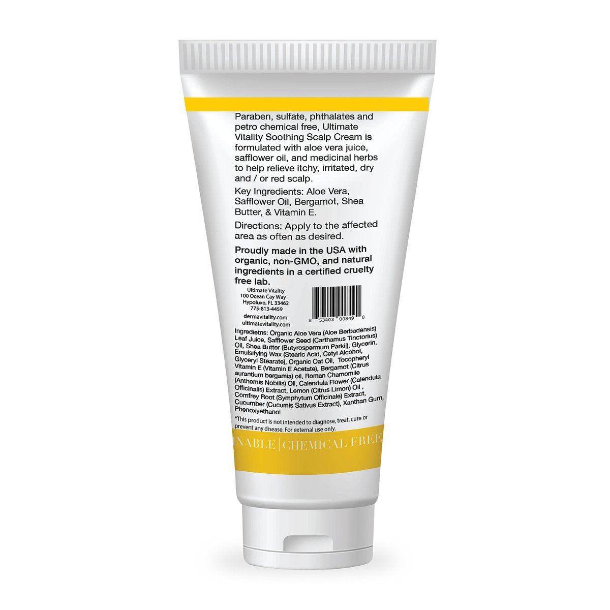 Dermavitality Soothing Moisturizing Scalp Cream – Natural Organic Lotion for Dry, Itchy Scalp, 2 oz Avelisse