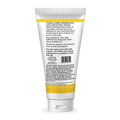 Dermavitality Soothing Moisturizing Scalp Cream – Natural Organic Lotion for Dry, Itchy Scalp, 2 oz Avelisse