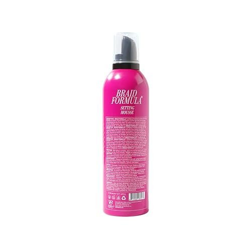 EBIN NEW YORK Braid Formula Setting Mousse with Sweet Almond Oil - 12.49 oz - Long-Lasting Hold for Braids & Styles Avelisse