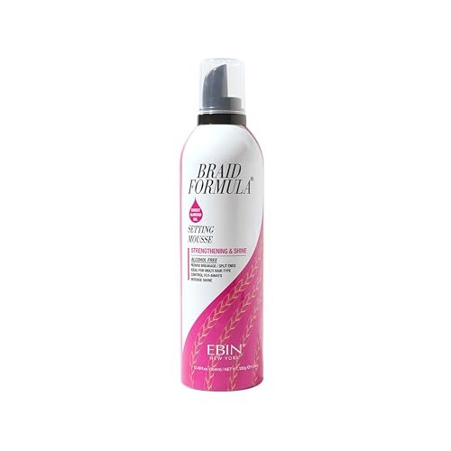 EBIN NEW YORK Braid Formula Setting Mousse with Sweet Almond Oil - 12.49 oz - Long-Lasting Hold for Braids & Styles Avelisse