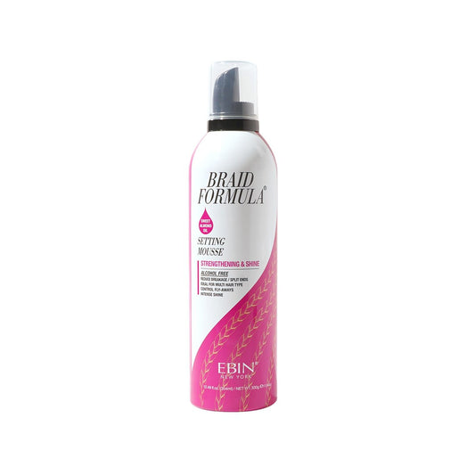EBIN NEW YORK Braid Formula Setting Mousse with Sweet Almond Oil - 12.49 oz - Long-Lasting Hold for Braids & Styles Avelisse